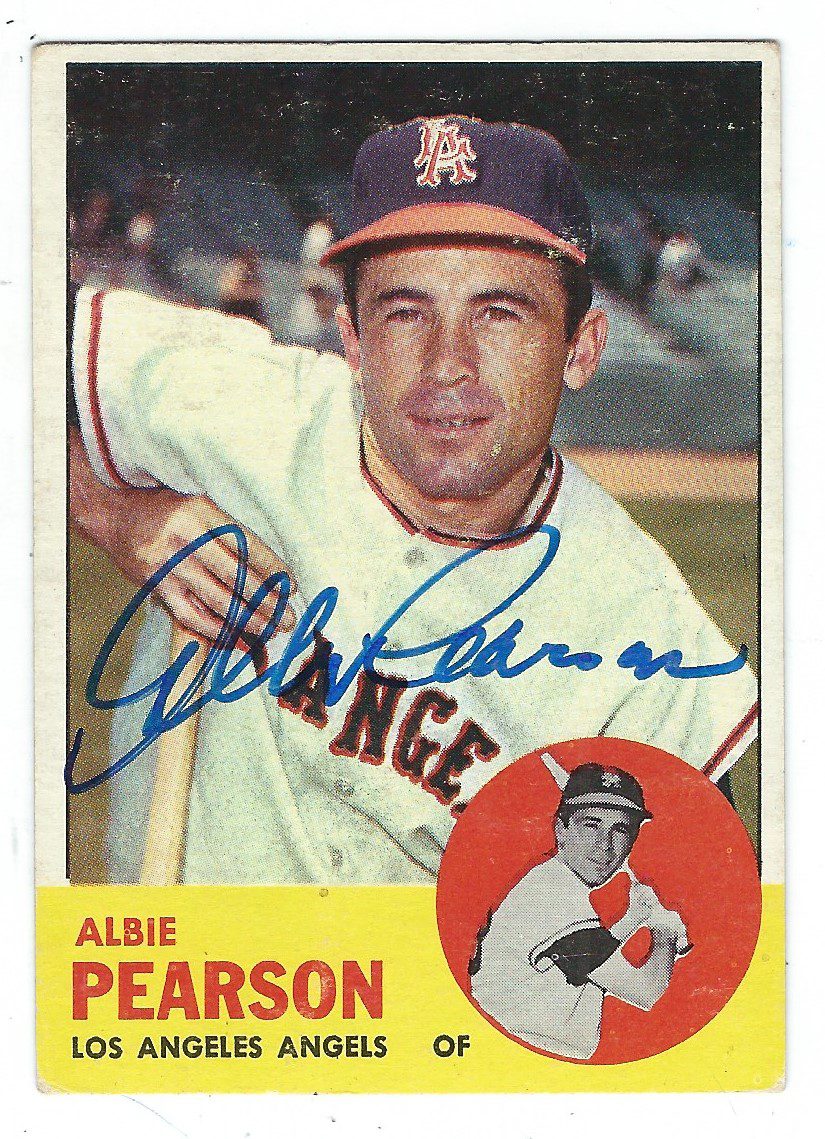 Autographed ALBIE PEARSON 1963 Topps Card