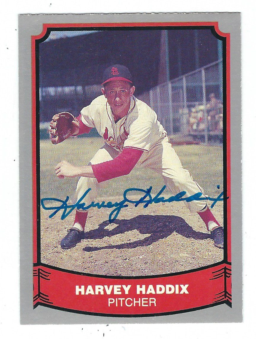 Autographed HARVEY HADDIX 1988 Pacific Legends Card