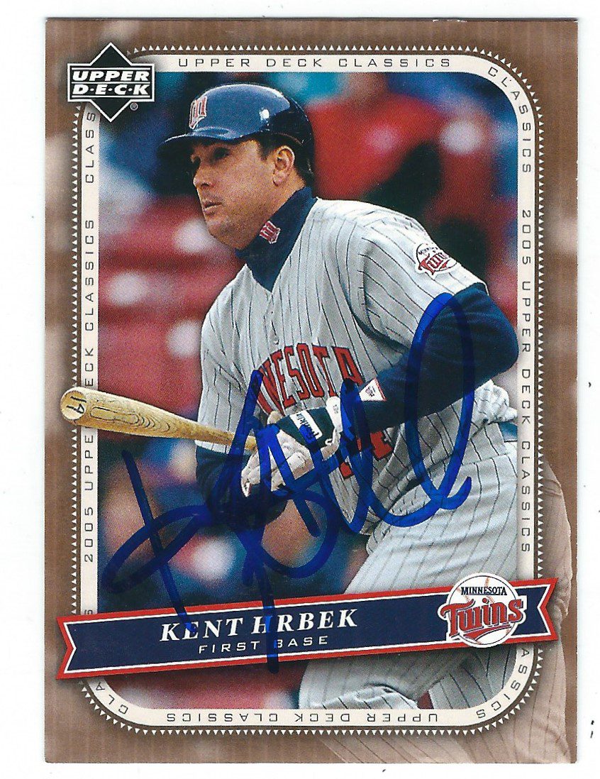 Autographed KENT HRBEK 2005 UPPER DECK CLASSICS CARD