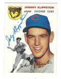 Autographed JOHNNY KLIPPSTEIN  Chicago Cubs 1954 Topps Archives card