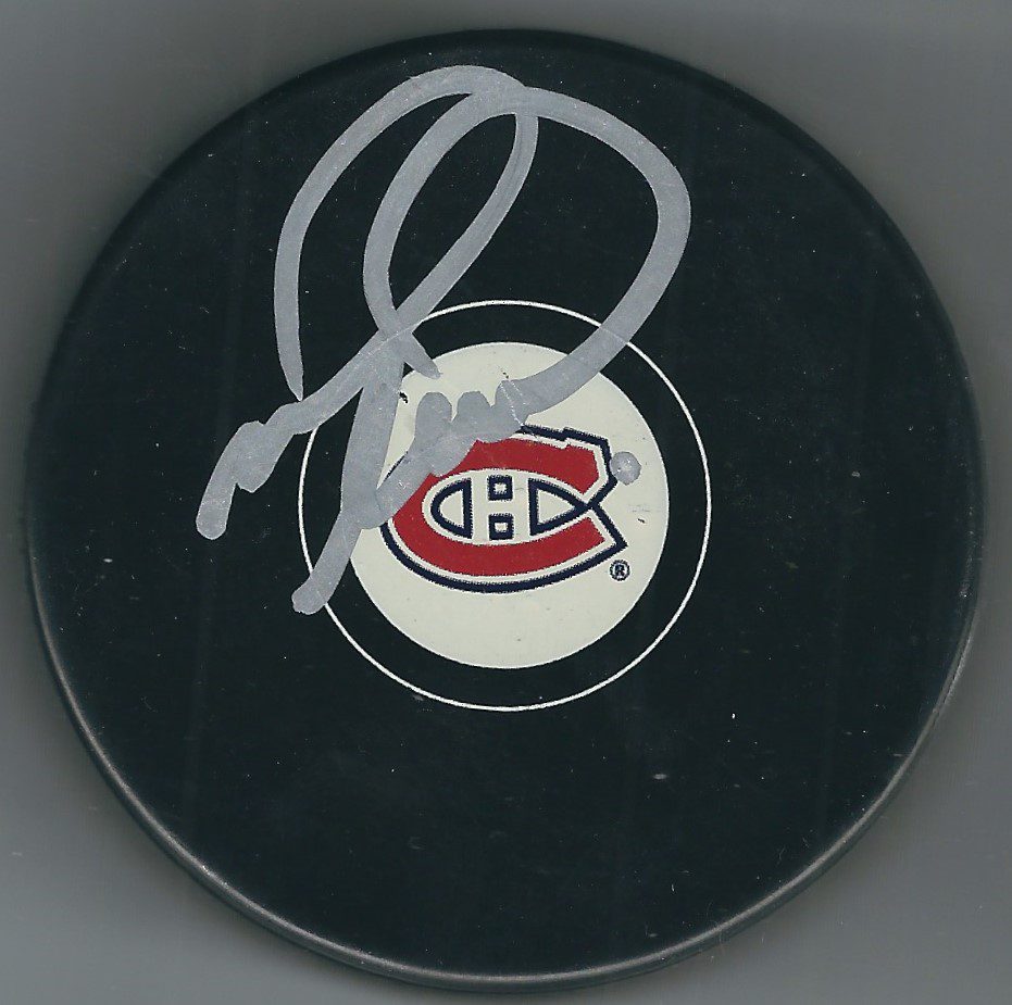 AUTOGRAPHED Mark Recchi  Montreal Canadiens Puck