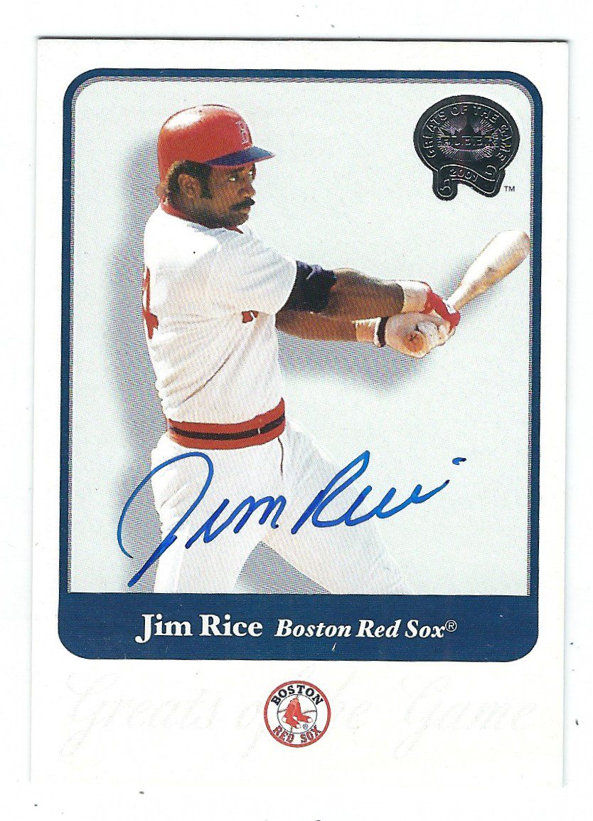 Autographed JIM RICE 2001 Fleer Greats of the Game Card