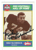 Autographed MIKE MCCORMACK 1990 Swell Football Card