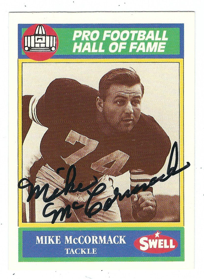 Autographed MIKE MCCORMACK 1990 Swell Football Card