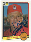 Autographed WHITEY HERZOG 1983 DONRUSS Card