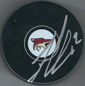 Autographed LUKE SCHENN Arizona Coyotes Hockey Puck