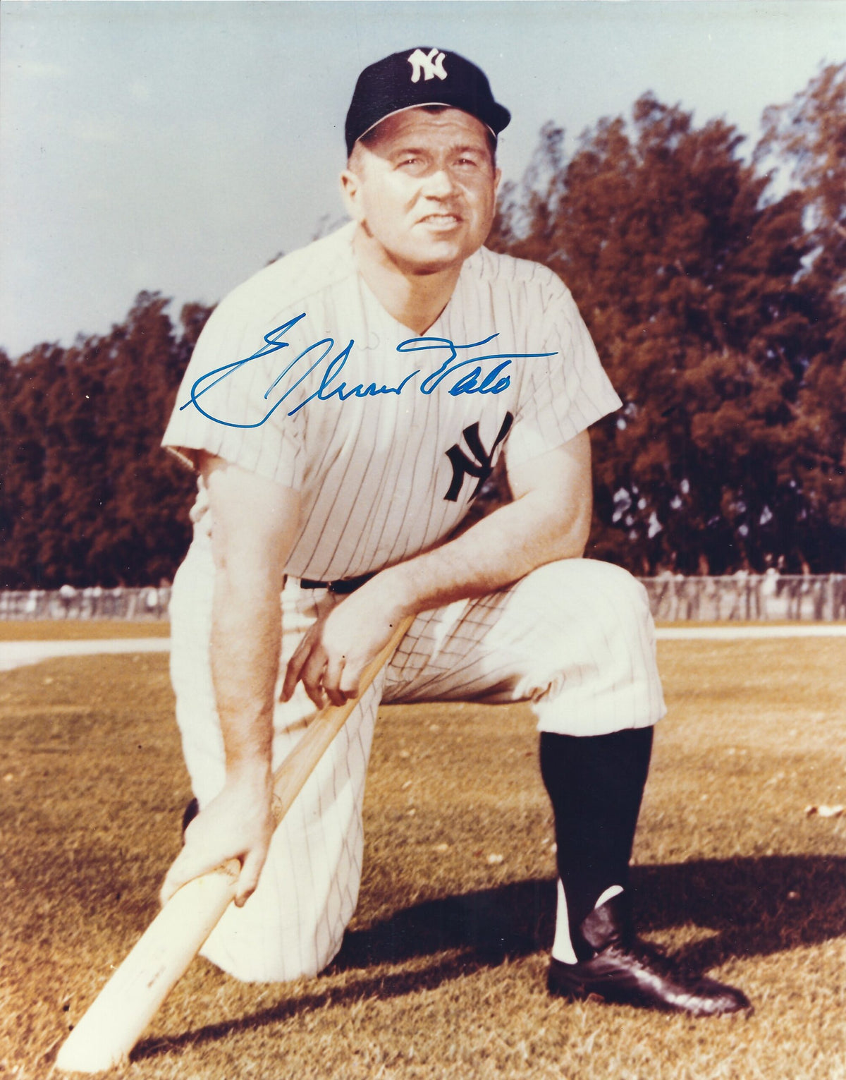 AUTOGRAPHED ELMER VALO 8X10 New York Yankees Photo