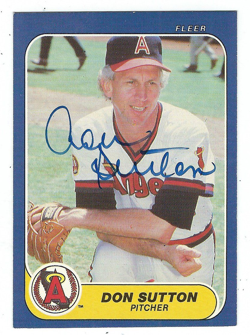 Autographed DON SUTTON 1986 Fleer Card