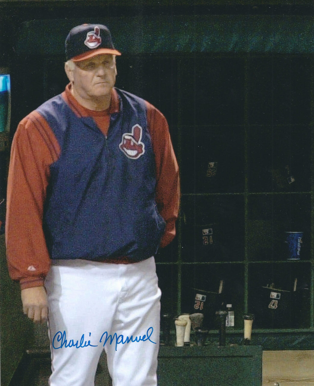 AUTOGRAPHED CHARLIE MANUEL 8x10 Cleveland Indians Photo
