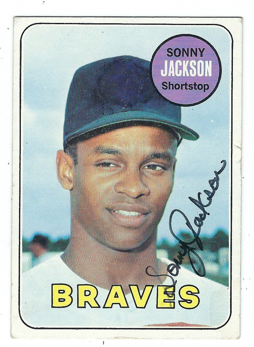Autographed Sonny Jackson Atlanta Braves 1969 TOPPS card #53