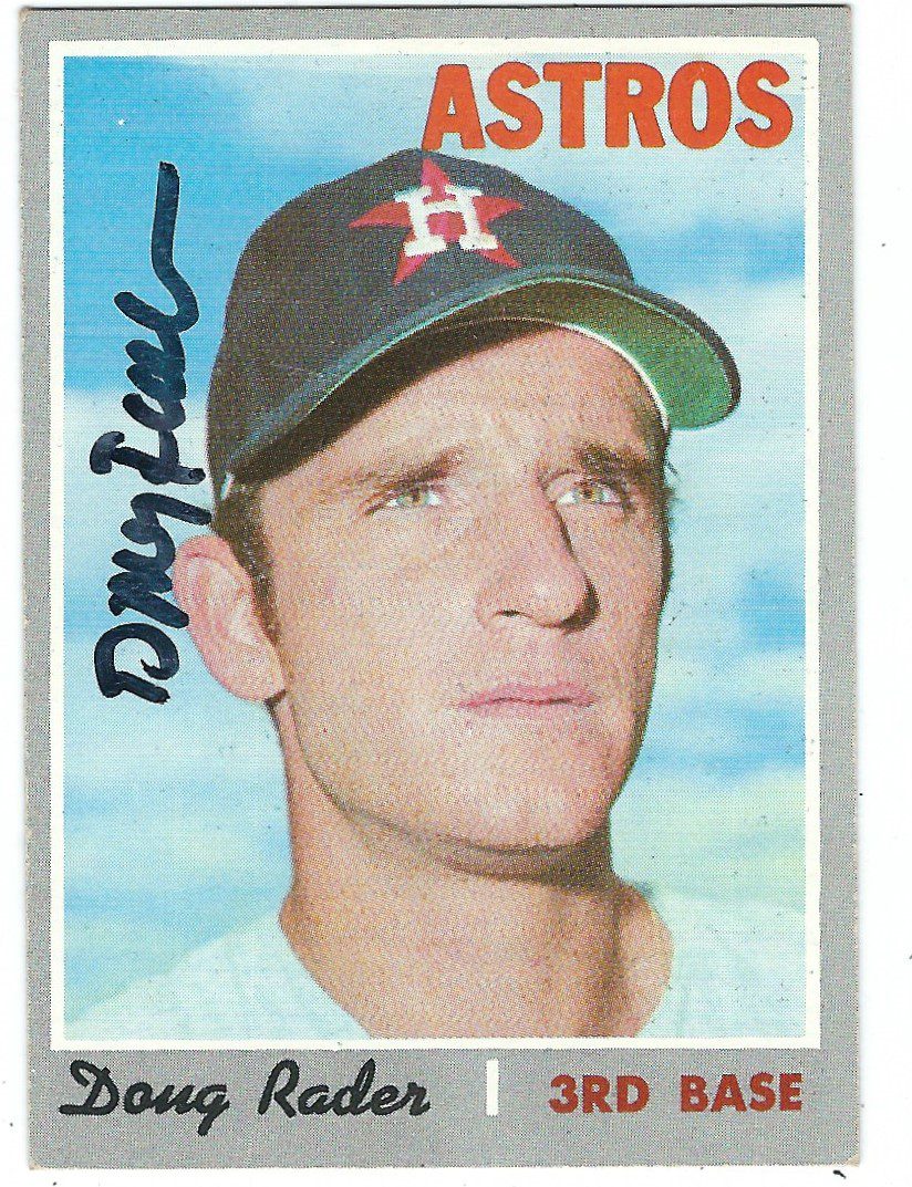 Autographed DOUG RADER Houston Astros 1970 Topps Card