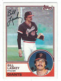 Autographed BILL LASKEY San Francisco Giants 1983 TOPPS Card