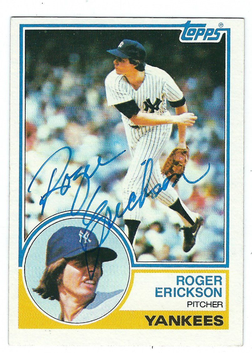 Autographed ROGER ERICKSON 1983 TOPPS Card