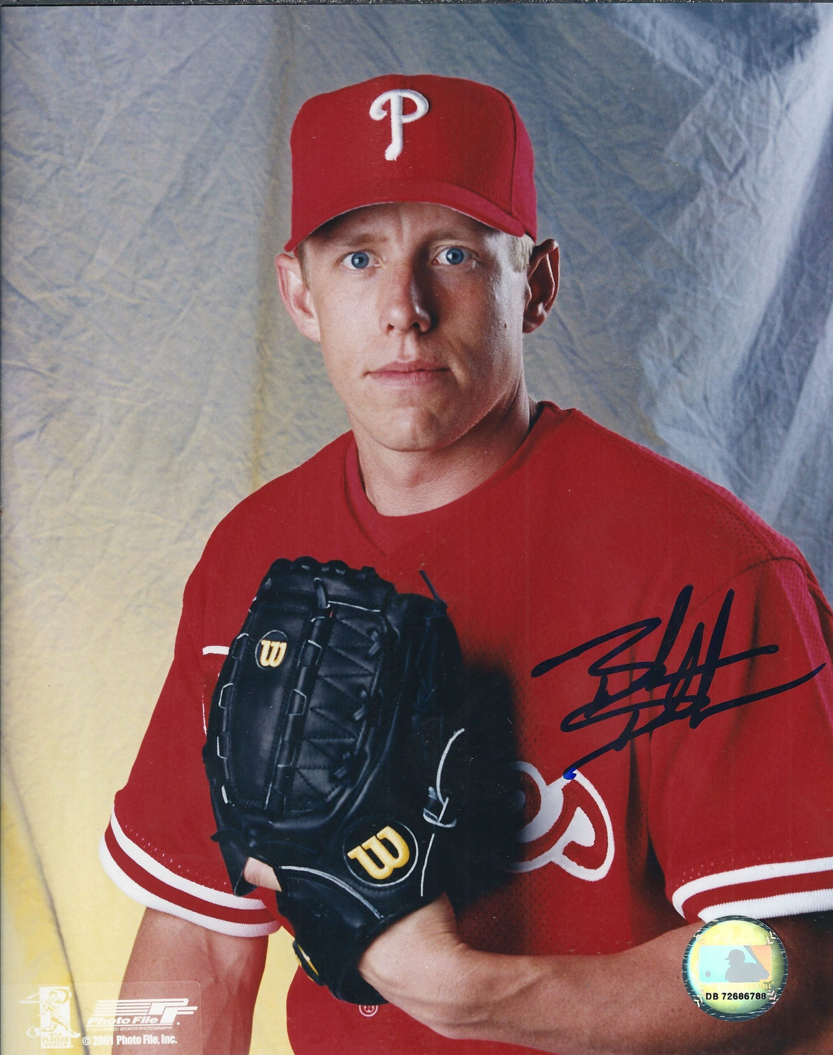 AUTOGRAPHED BRANDON DUCKWORTH 8x10 Philadelphia Phillies Photo