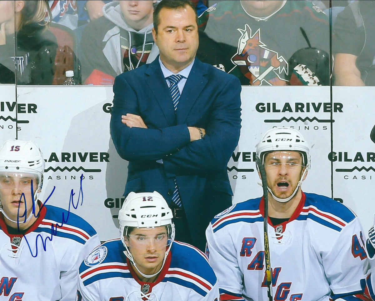 Autographed ALAIN VIGNEAULT 8X10 New York Rangers Photo