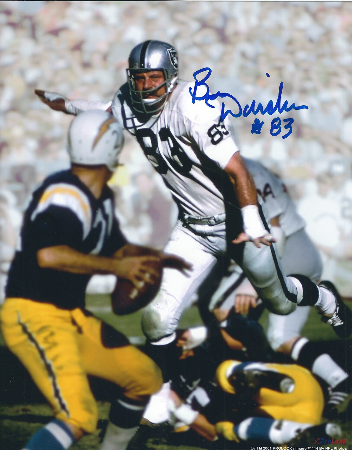 Autographed  BEN DAVIDSON 8x10 Oakland Raiders photo