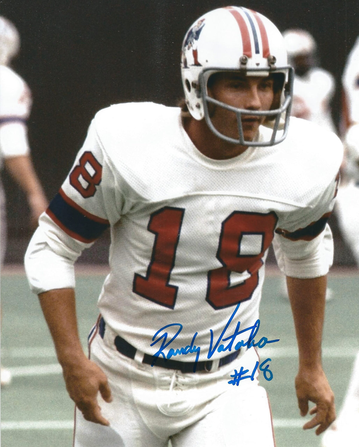AUTOGRAPHED RANDY VATAHA 8X10 New England Patriots photo