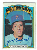 Autographed JOSE CARDENAL 1972 Topps Card