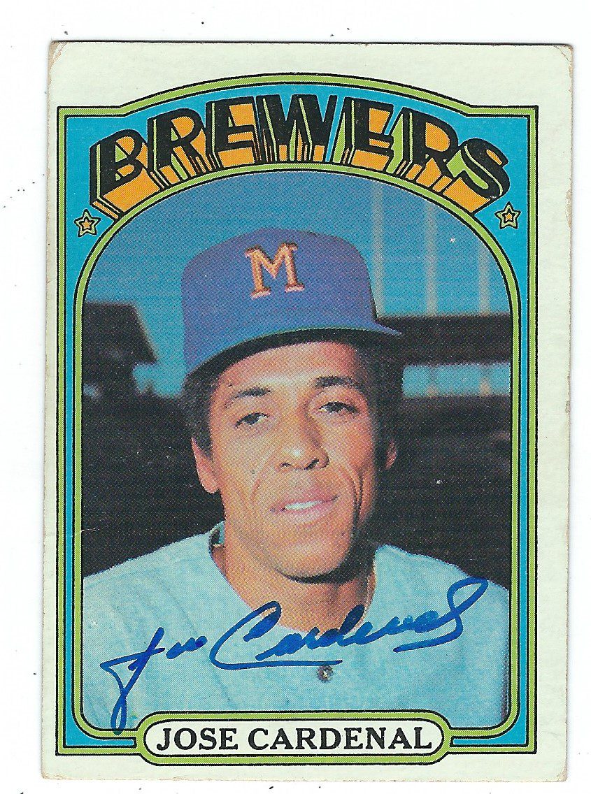 Autographed JOSE CARDENAL 1972 Topps Card