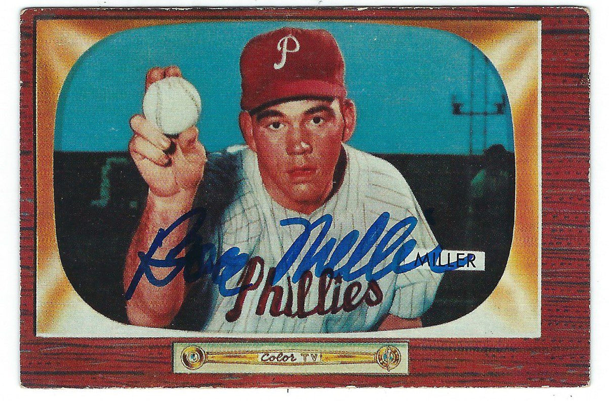 Autographed BOB MILLER 1955 Bowman card