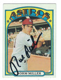 Autographed NORM MILLER 1972 Topps Card