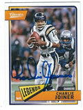 CHARLIE JOINER San Diego Chargers Autographed 2018 Panini Classics Card