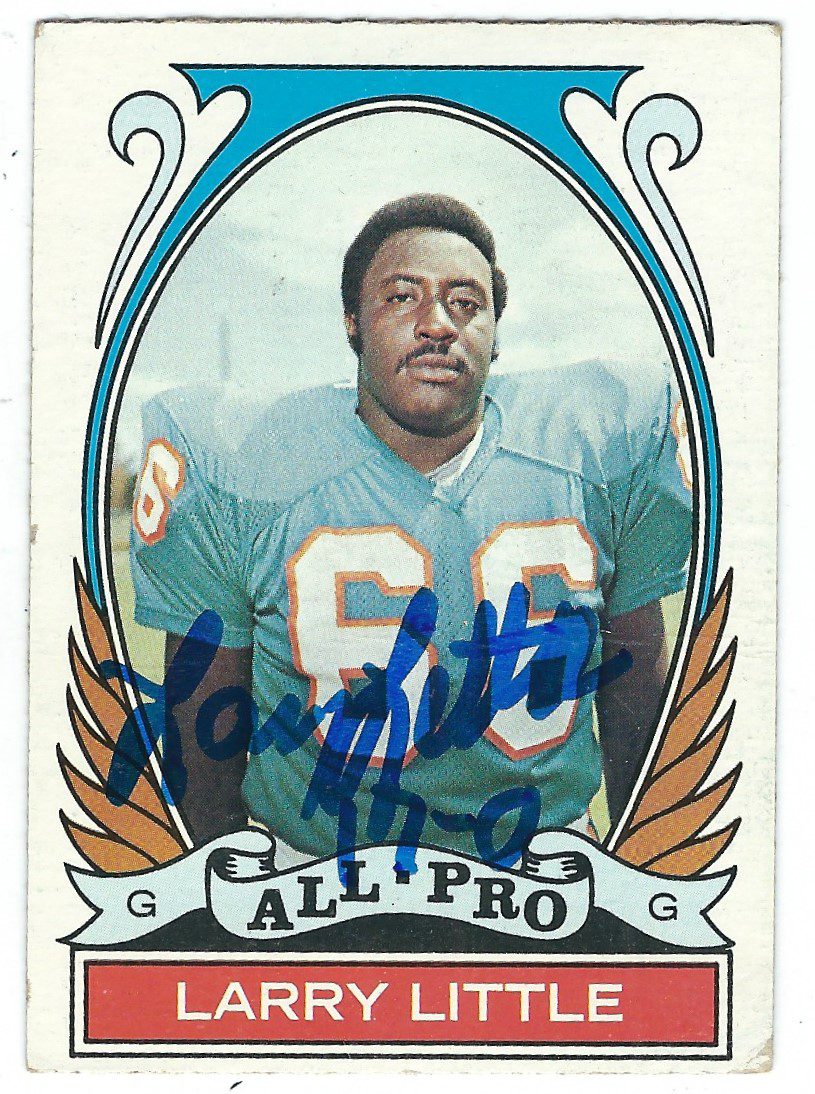 Autographed LARRY LITTLE Miami Dolphins 1972 Topps Card #267