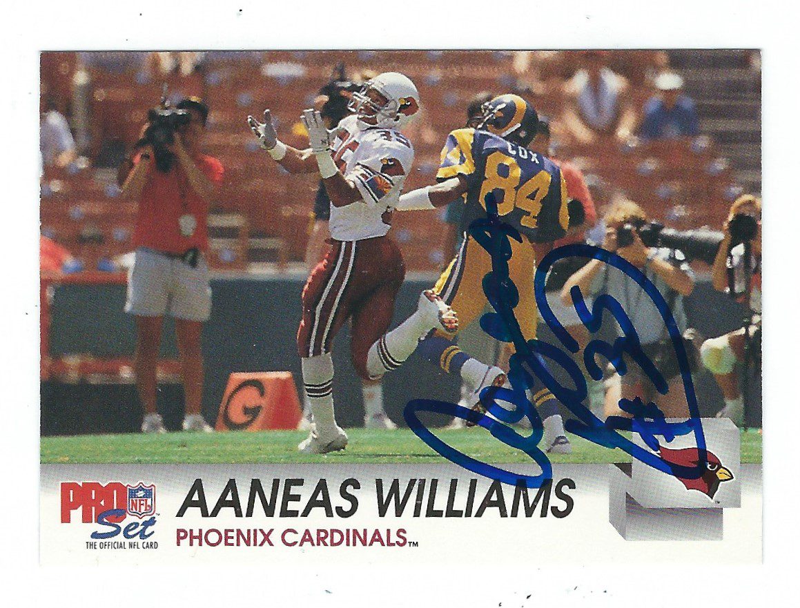Autographed AENEAS WILLIAMS Arizona Cardinals 1992 Pro Set Card