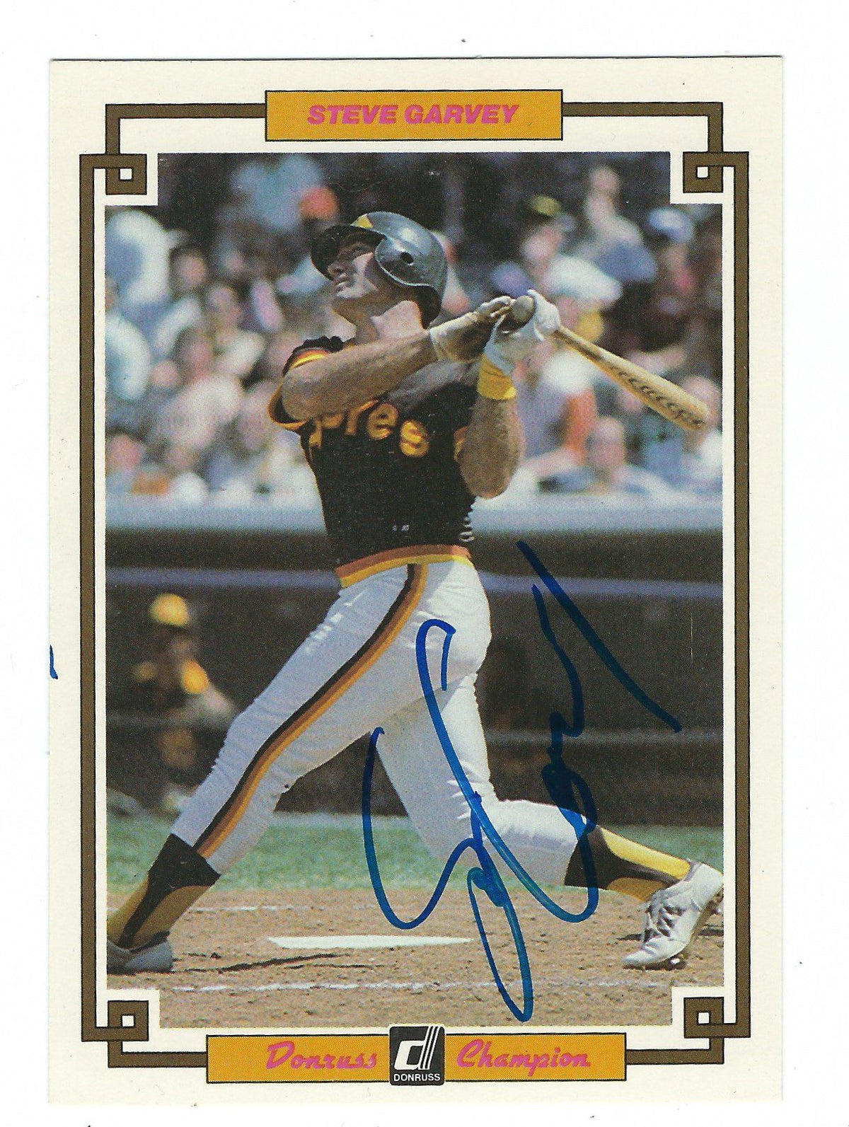 Autographed STEVE GARVEY San Diego Padres 1984 TW DONRUSS Champion Card #56