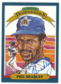 Autographed PHIL BRADLEY 1986 Donruss 5x7 Diamond King
