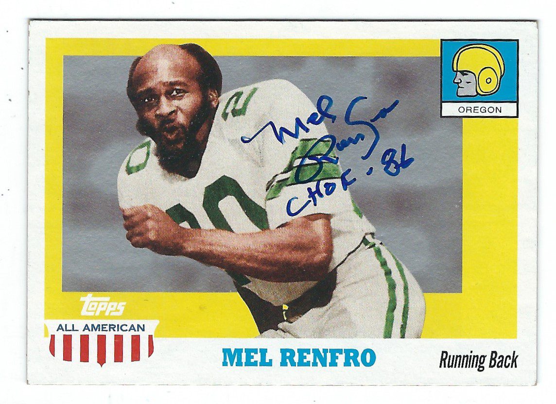 Autographed Mel Renfro 2005 Topps All American Oregon Ducks Card #27