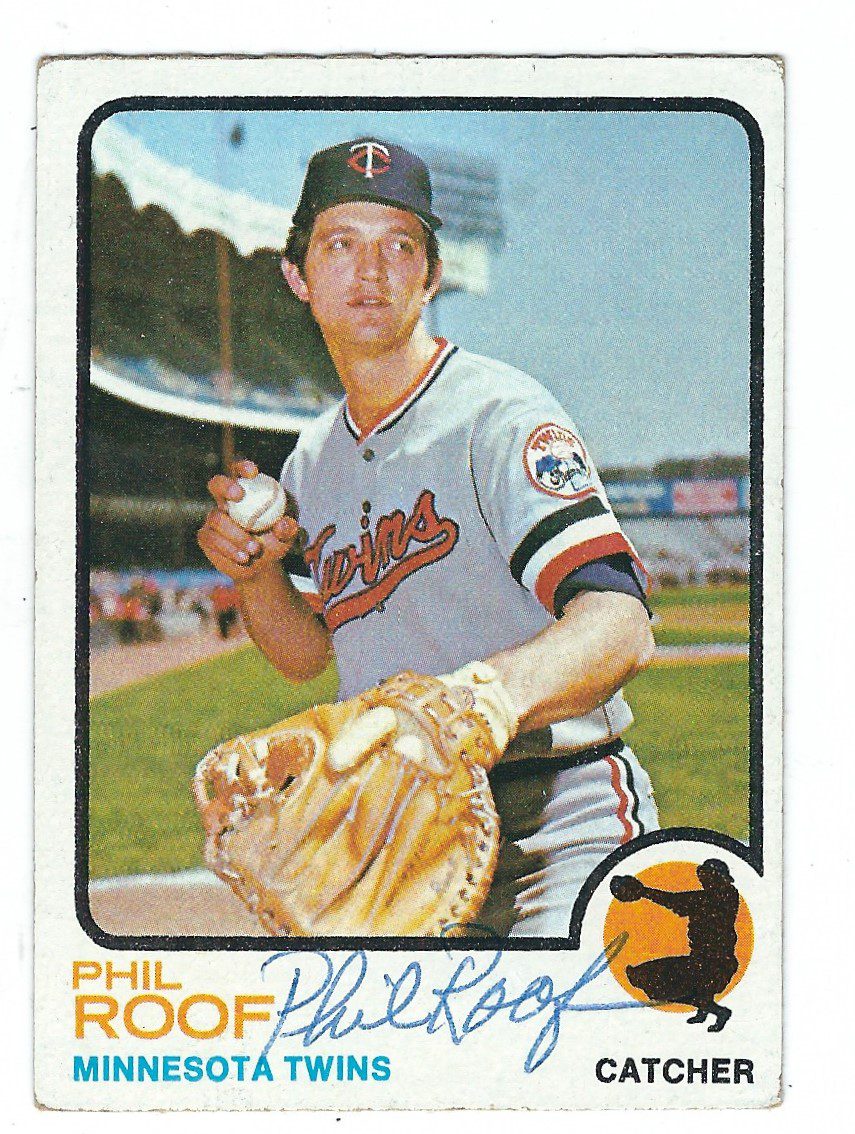Autographed PHIL ROOF 1973 Topps Card