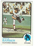Autographed STEVE BARBER 1973 Topps Card