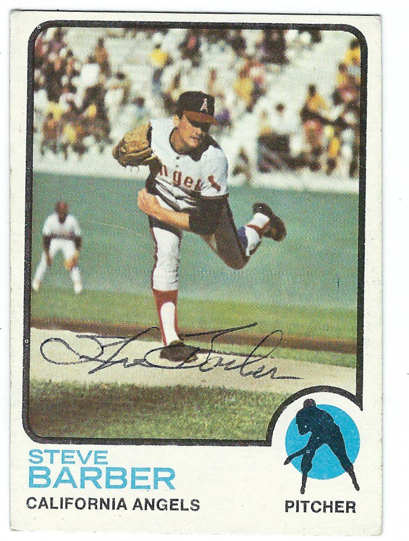 Autographed STEVE BARBER 1973 Topps Card