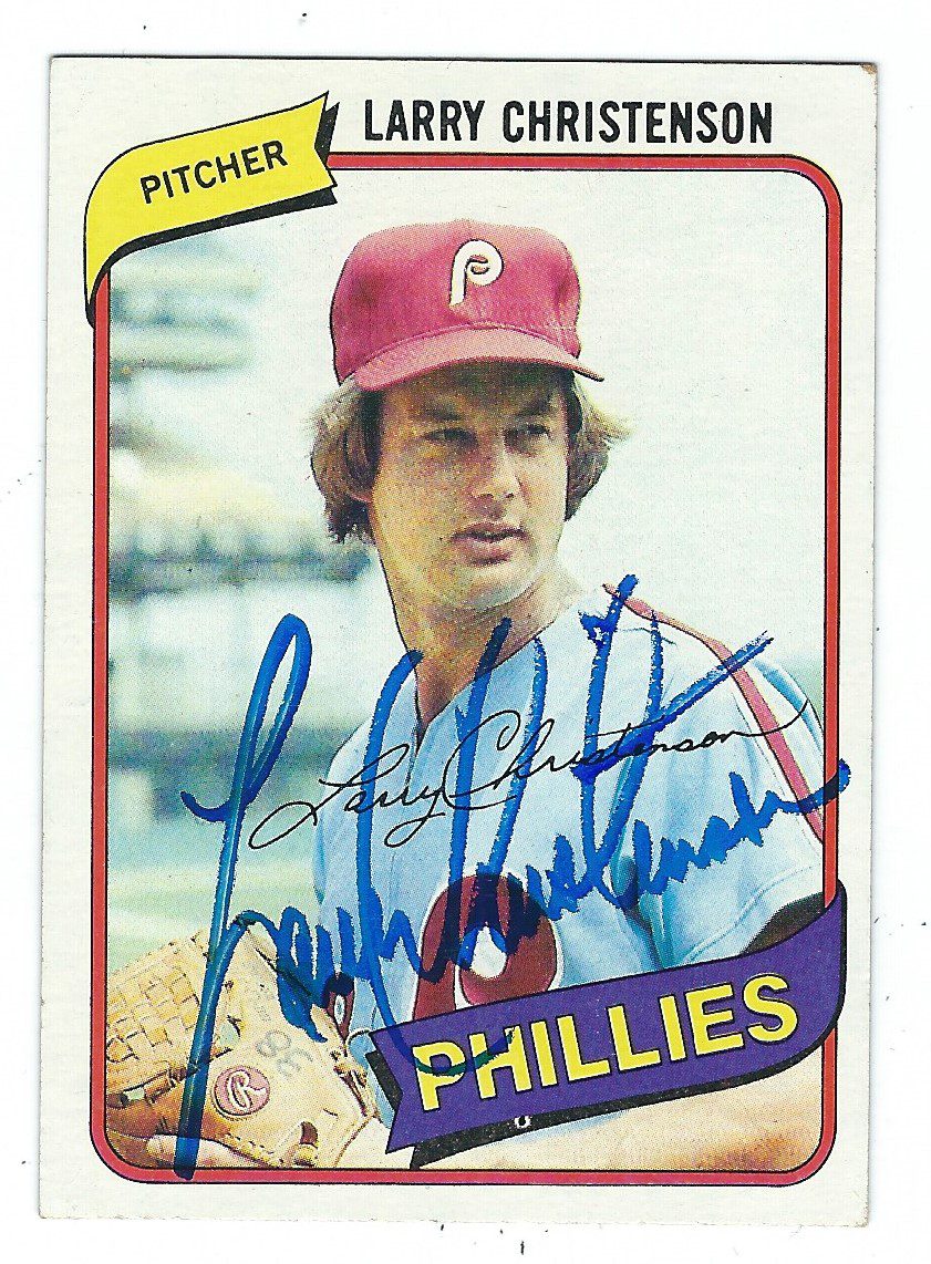 Autographed LARRY CHRISTENSON 1980 Topps Card