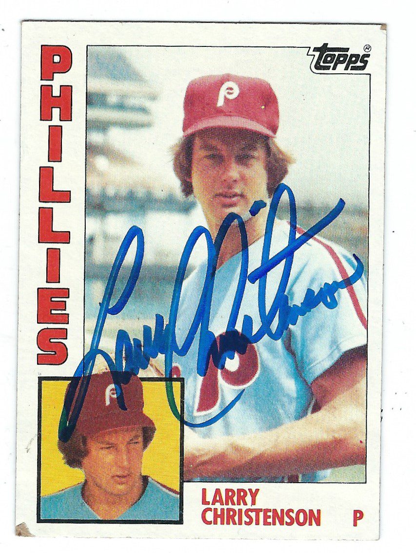 Autographed LARRY CHRISTENSON 1984 Topps Card