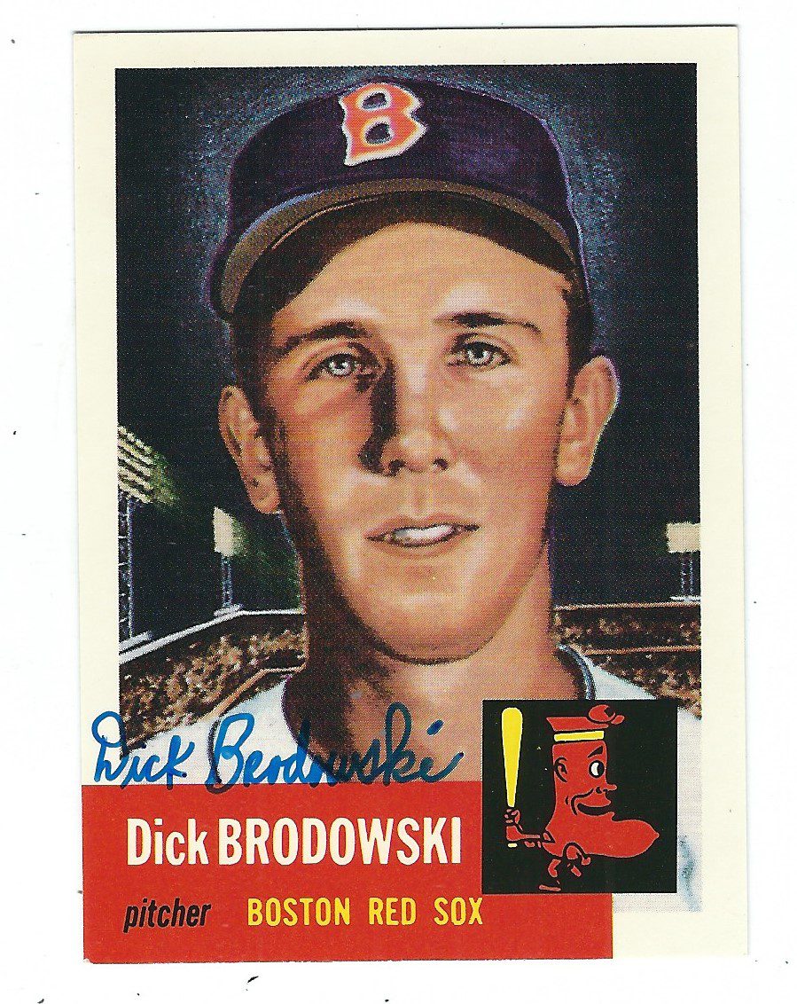 Autographed  DICK BRODOWSKI 1953 Topps Archives Card
