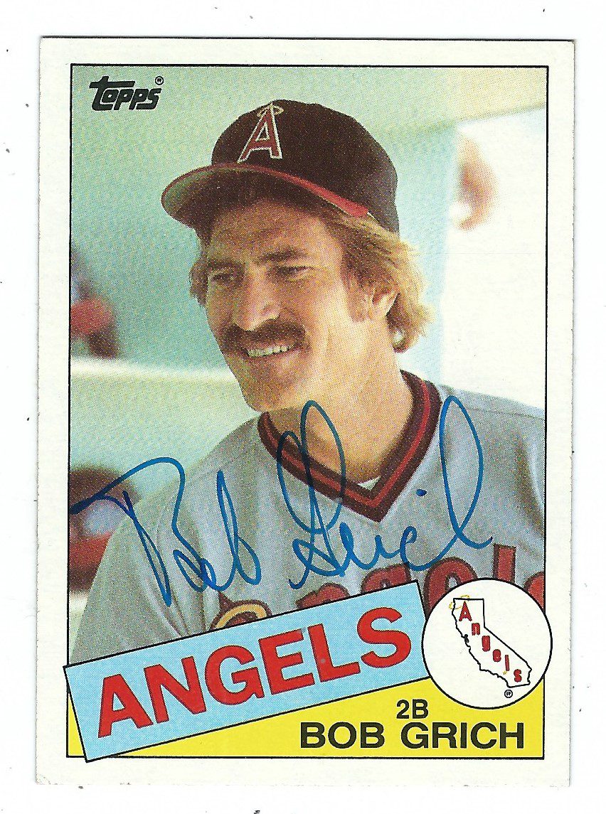 Autographed BOB GRICH 1985 Topps Card