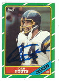 Autographed Dan Fouts San Diego Chargers 1986 Topps Card