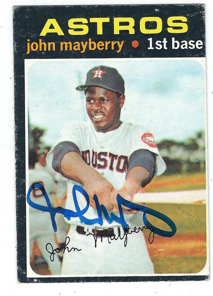 Autographed JOHN MAYBERRY 1971 Topps Card