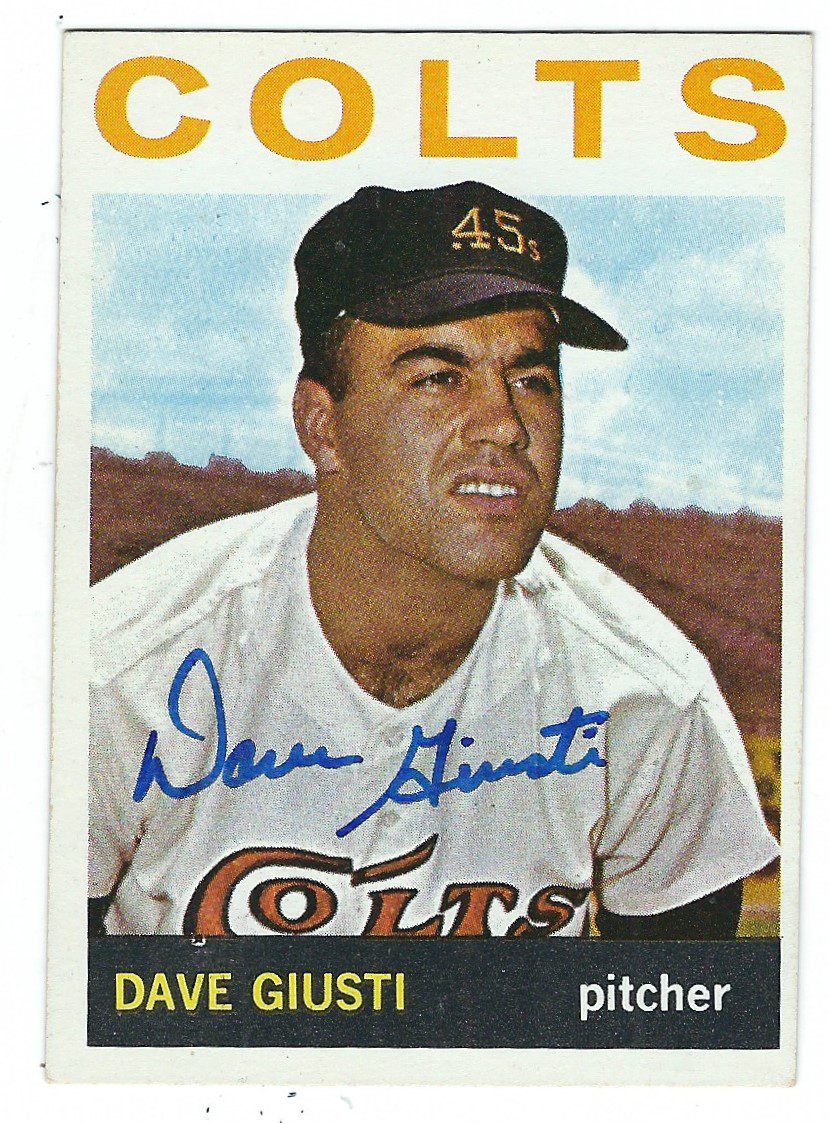 Autographed DAVE GIUSTI 1964 Topps Card