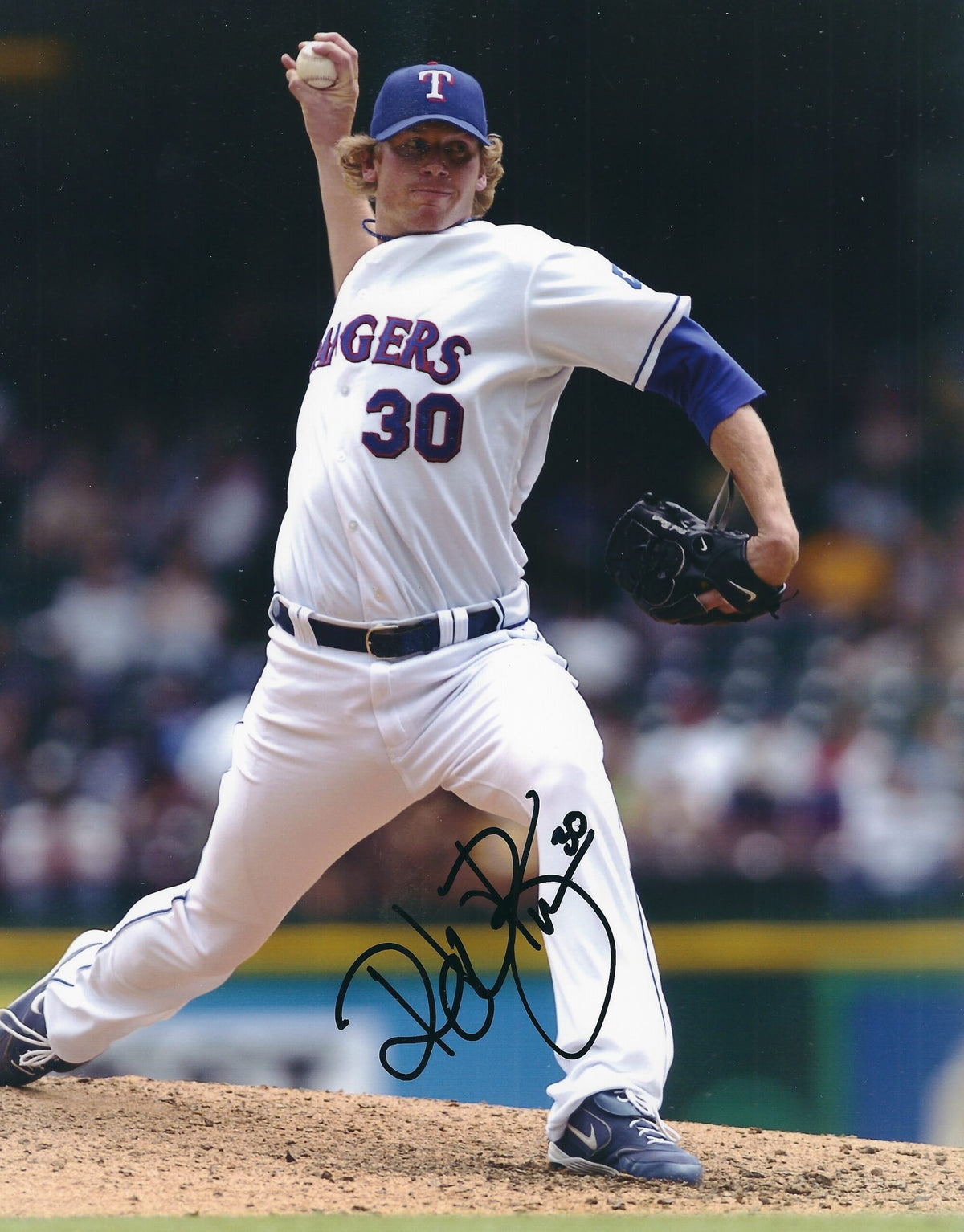AUTOGRAPHED RICK BAUER 8x10 Texas Rangers Photo