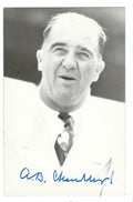 Autographed A.B. Happy Chandler BxW Rowe Post Card