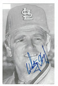 Autographed WHITEY HERZOG St. Louis Cardinals BxW Rowe Post Card