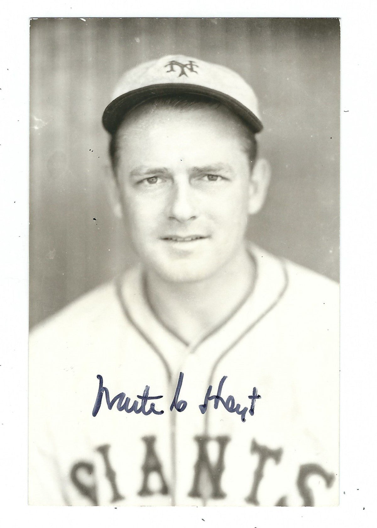 Autographed WAITE HOYT New York Giants BxW Rowe Post Card