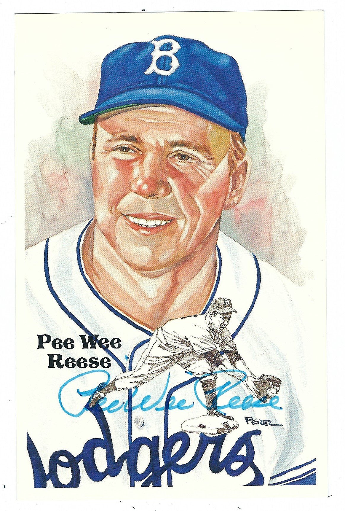 Autographed PEE WEE REESE Perez-Steele Post Card