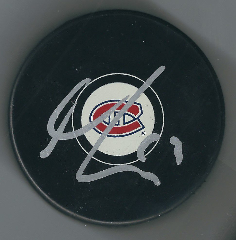 Autographed MAX DOMI Montreal Canadiens Hockey Puck