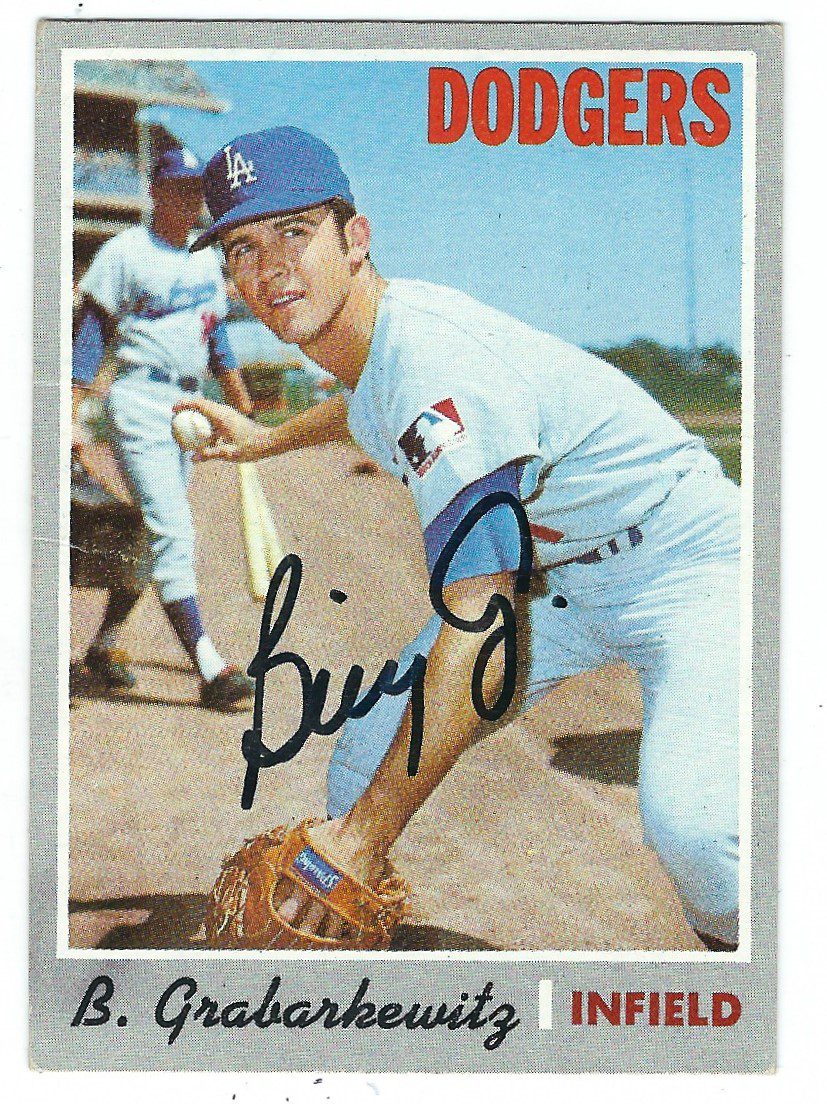 Autographed BILLY GRABARKEWITZ Los Angeles Dodgers 1970 Topps  Card