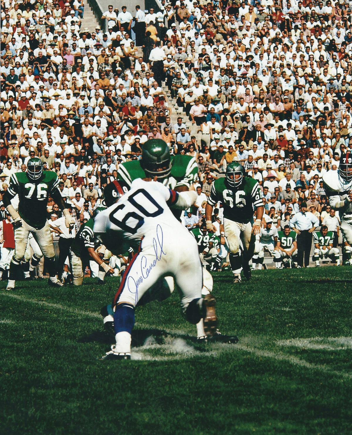 Autographed JIM CARROLL New York Giants 8x10 photo