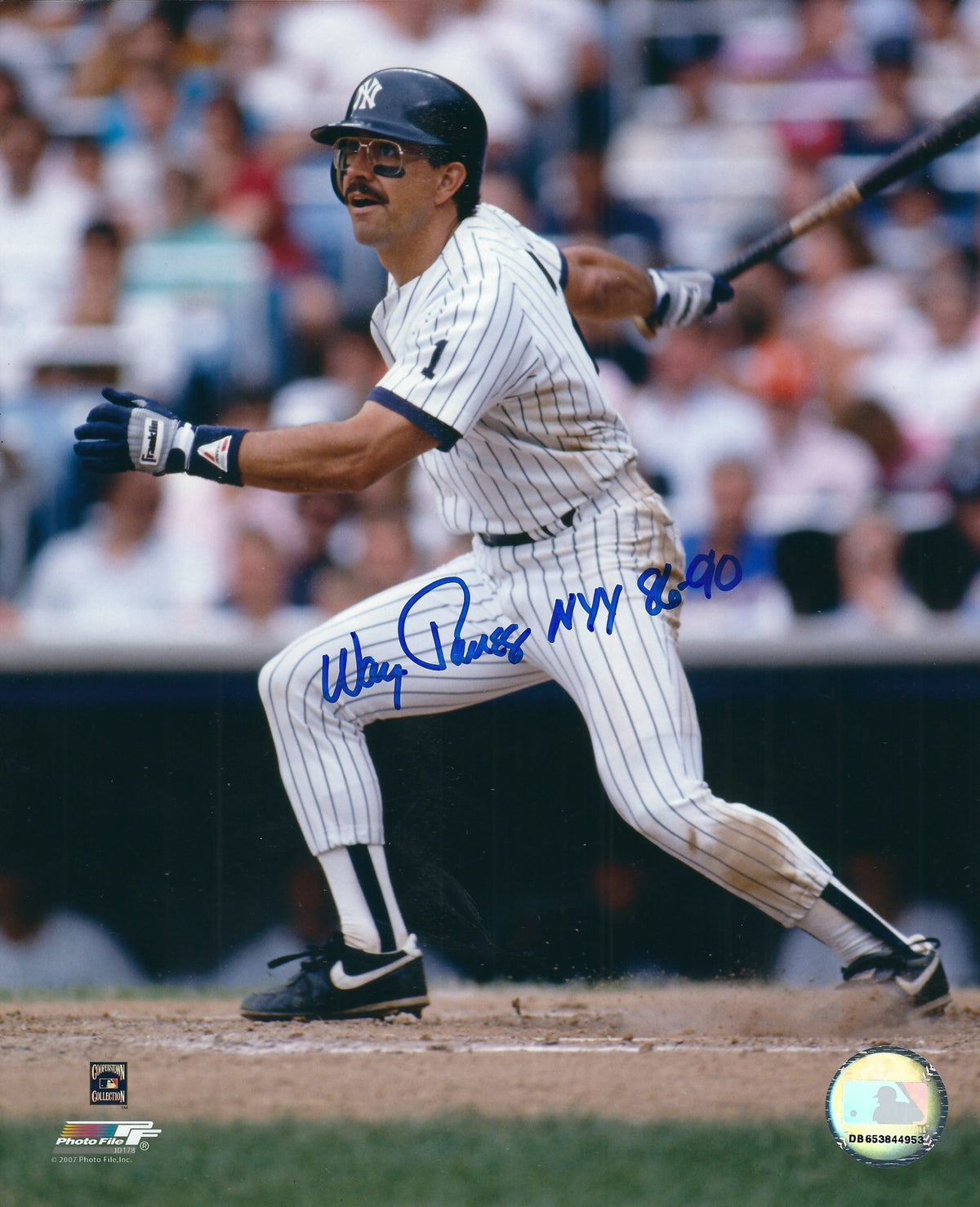 AUTOGRAPHED WAYNE TOLLESON 8x10 New York Yankees photo